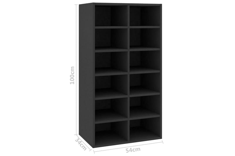Skostativ svart 54x34x100 cm sponplate - Oppbevaring - Skooppbevaring