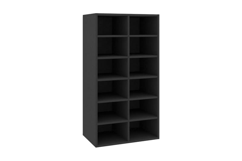 Skostativ svart 54x34x100 cm sponplate - Oppbevaring - Skooppbevaring