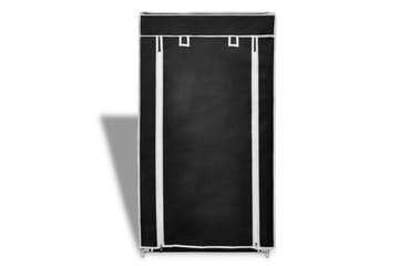 Stoff Skoskap 58 x 28 x 106 cm Svart - Oppbevaring - Skooppbevaring