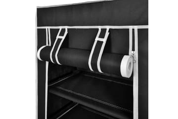 Stoff Skoskap 58 x 28 x 106 cm Svart - Oppbevaring - Skooppbevaring