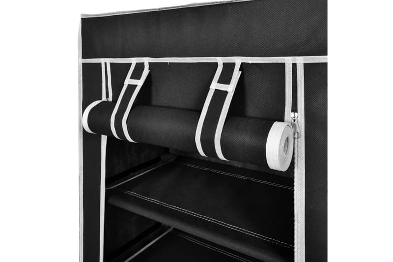 Stoff Skoskap 58 x 28 x 106 cm Svart - Oppbevaring - Skooppbevaring