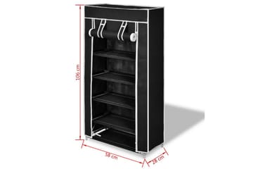 Stoff Skoskap 58 x 28 x 106 cm Svart - Oppbevaring - Skooppbevaring
