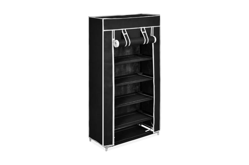 Stoff Skoskap 58 x 28 x 106 cm Svart - Oppbevaring - Skooppbevaring