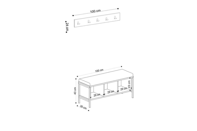 Talric Skoskap 100 cm - Natur - Oppbevaring - Skooppbevaring - Skoskap