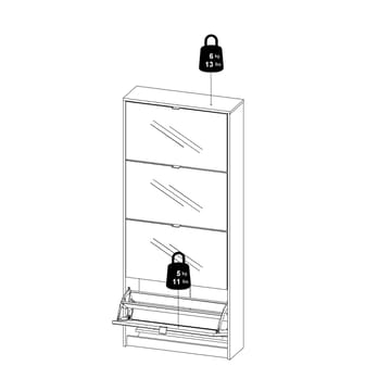 Tenor Skoskap 4 rom 70x24x162 cm - Oppbevaring - Skooppbevaring