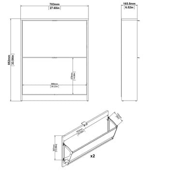 Tenor Skoskap med 2 rom 70x16x85 cm - Oppbevaring - Skooppbevaring