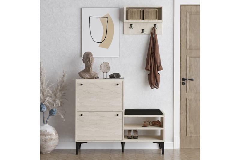 Tervate Skoskap 110 cm - Beige - Oppbevaring - Skooppbevaring - Skoskap