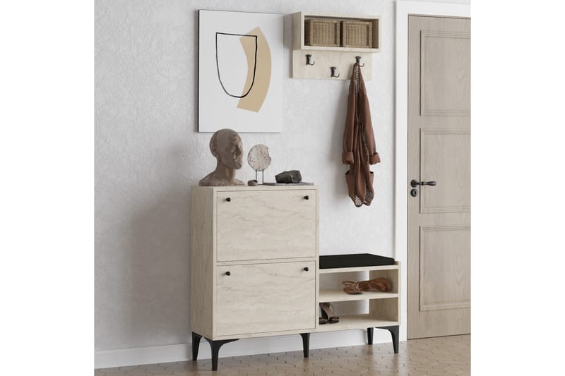 Tervate Skoskap 110 cm - Beige - Oppbevaring - Skooppbevaring - Skoskap