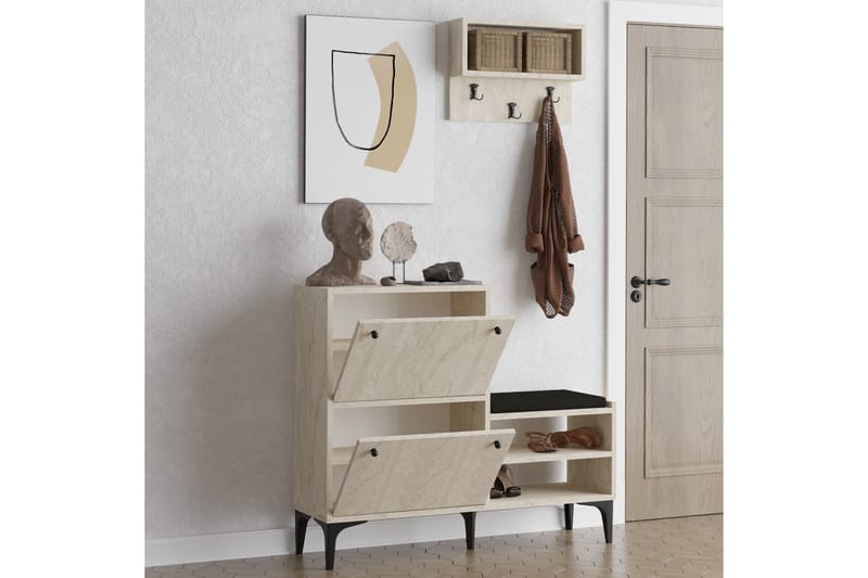 Tervate Skoskap 110 cm - Beige - Oppbevaring - Skooppbevaring - Skoskap