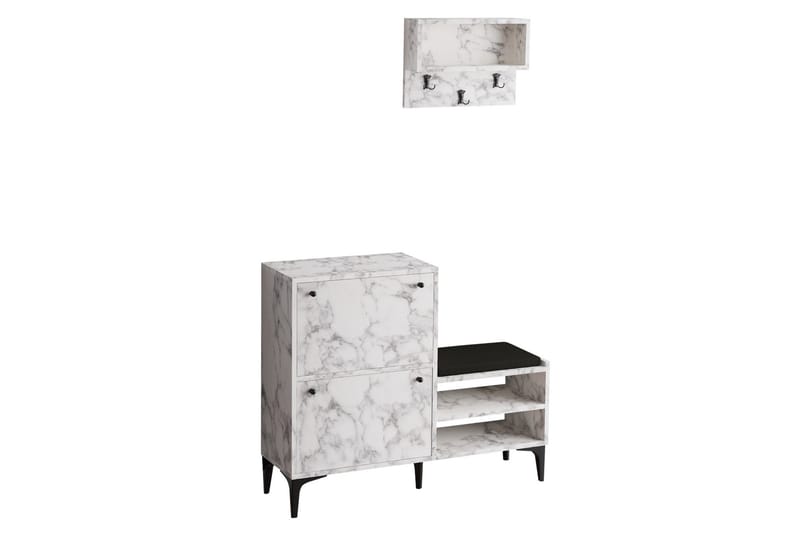 Tervate Skoskap 110 cm - Hvit Marmor - Oppbevaring - Skooppbevaring - Skoskap