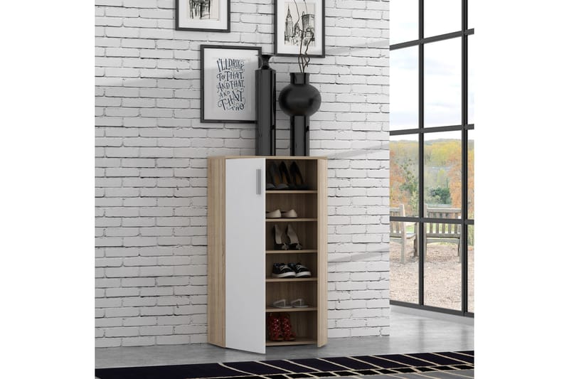Ticketwood Skoskap 69 cm - Hvit/Brun - Oppbevaring - Skooppbevaring - Skoskap