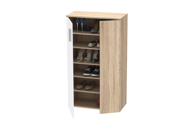 Ticketwood Skoskap 69 cm - Hvit/Brun - Oppbevaring - Skooppbevaring - Skoskap