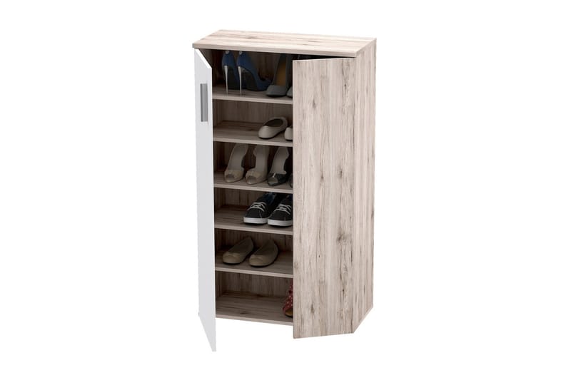 Ticketwood Skoskap 69 cm - Hvit/Brun - Oppbevaring - Skooppbevaring - Skoskap