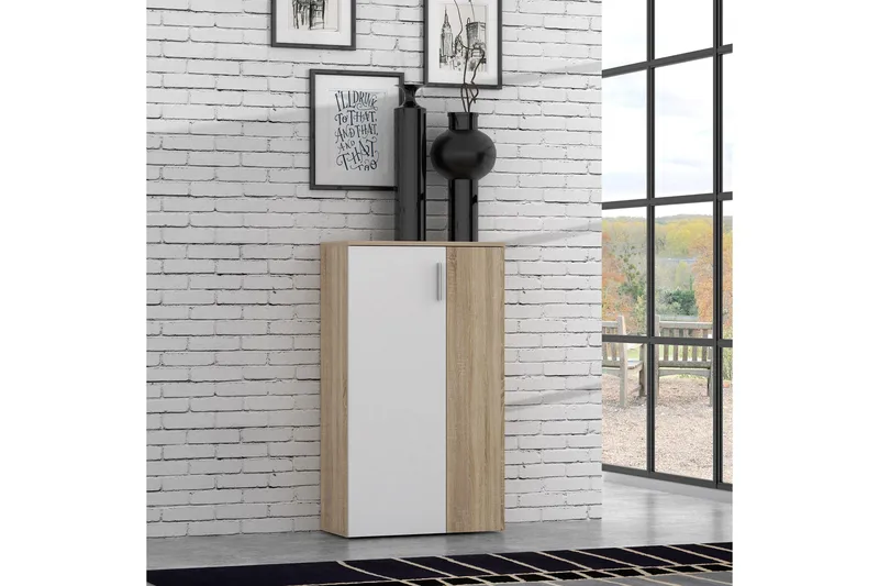 Ticketwood Skoskap 69 cm - Hvit/Brun - Oppbevaring - Skooppbevaring - Skoskap