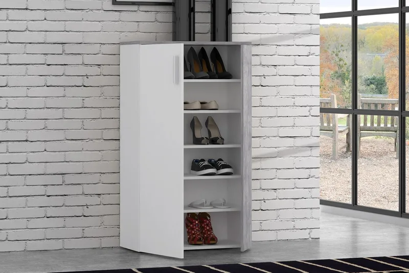 Ticketwood Skoskap 69 cm - Hvit/Grå - Oppbevaring - Skooppbevaring - Skoskap