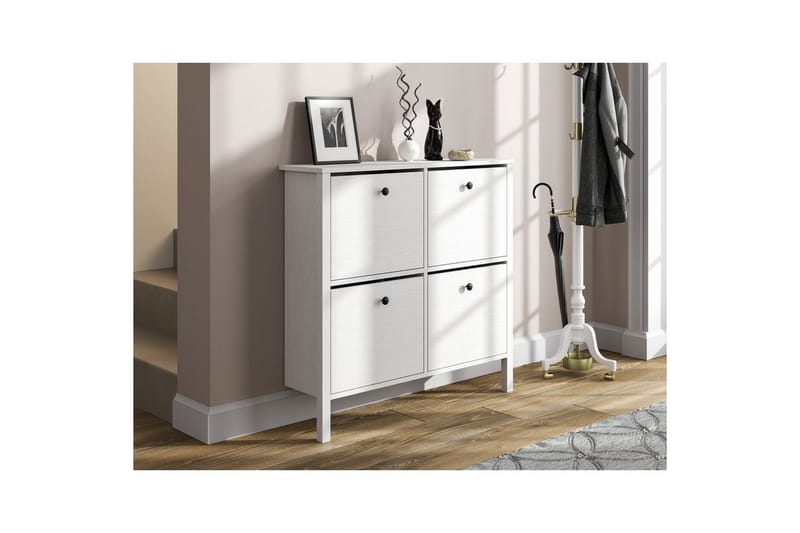 Torval Skoskap 101 cm - Natur/Hvit - Oppbevaring - Skooppbevaring - Skoskap