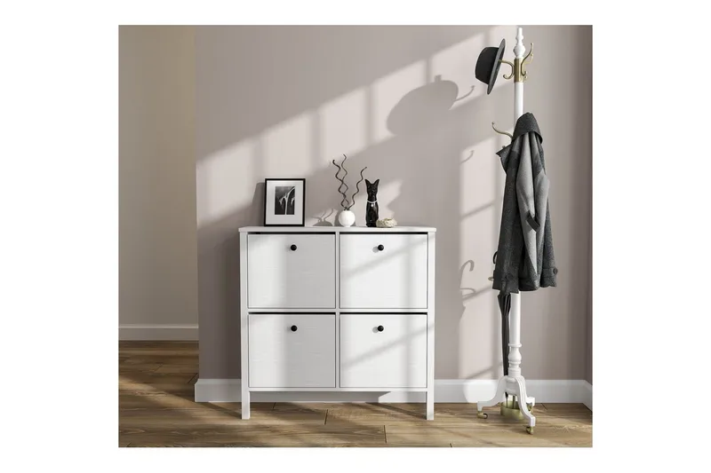 Torval Skoskap 101 cm - Natur/Hvit - Oppbevaring - Skooppbevaring - Skoskap