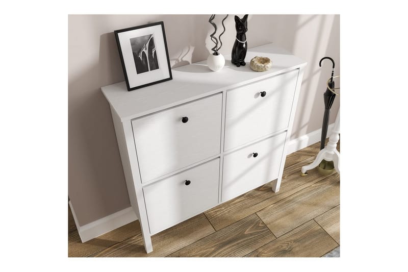 Torval Skoskap 101 cm - Natur/Hvit - Oppbevaring - Skooppbevaring - Skoskap