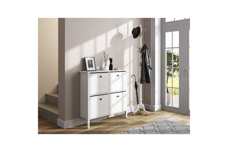 Torval Skoskap 101 cm - Natur/Hvit - Oppbevaring - Skooppbevaring