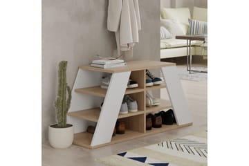 Toya Skoskap 105,5 cm - Eik/Hvit - Oppbevaring - Skooppbevaring