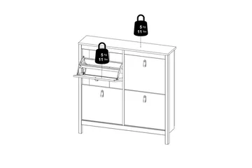 Vallvidera Skoskap 102,6 cm - Svart - Oppbevaring - Skooppbevaring