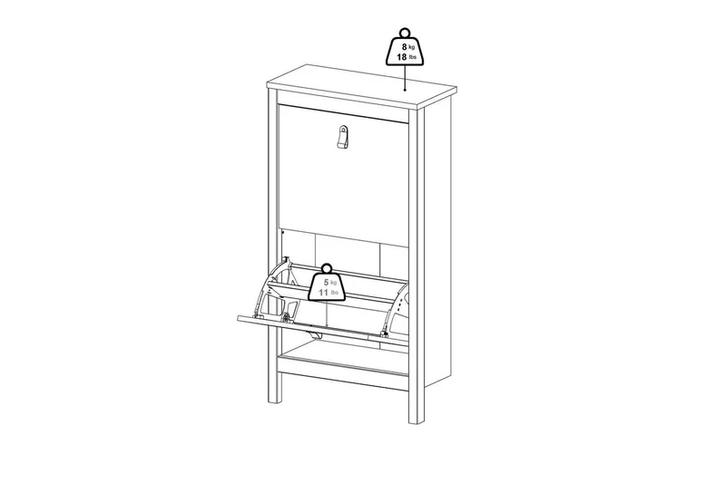 Vallvidera Skoskap 54 cm - Beige - Oppbevaring - Skooppbevaring - Skoskap