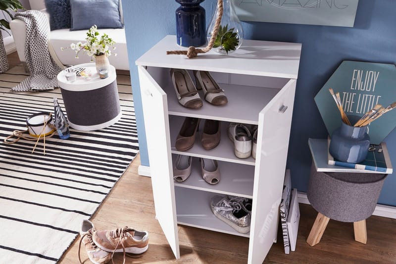 Vassell Skoskap - Hvit - Oppbevaring - Skooppbevaring