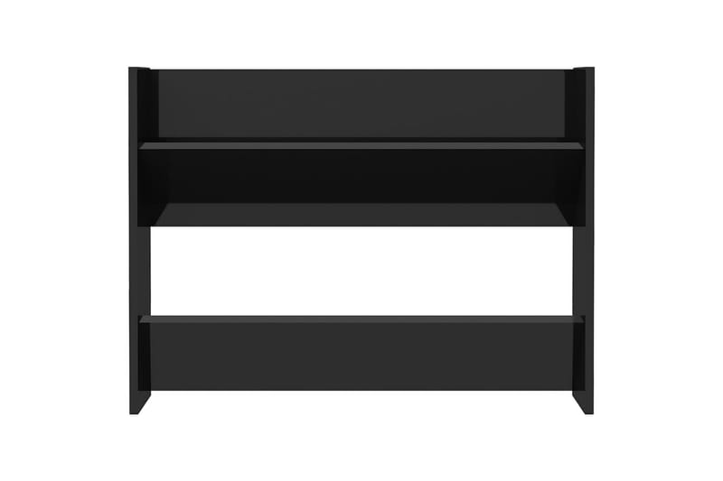 Veggskoskap 2 stk 80x18x60 cm høyglans svart sponplate - Svart - Oppbevaring - Skooppbevaring
