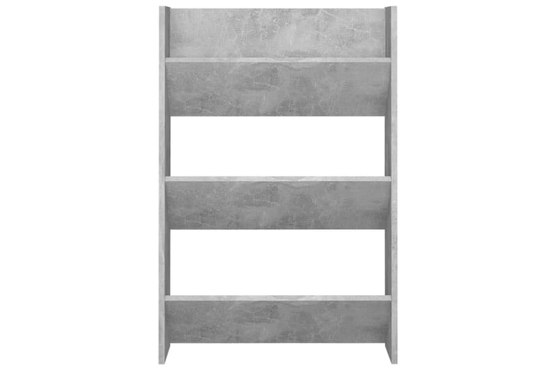 Veggskoskap 2 stk betonggrå 60x18x90 cm sponplater - Grå - Oppbevaring - Skooppbevaring