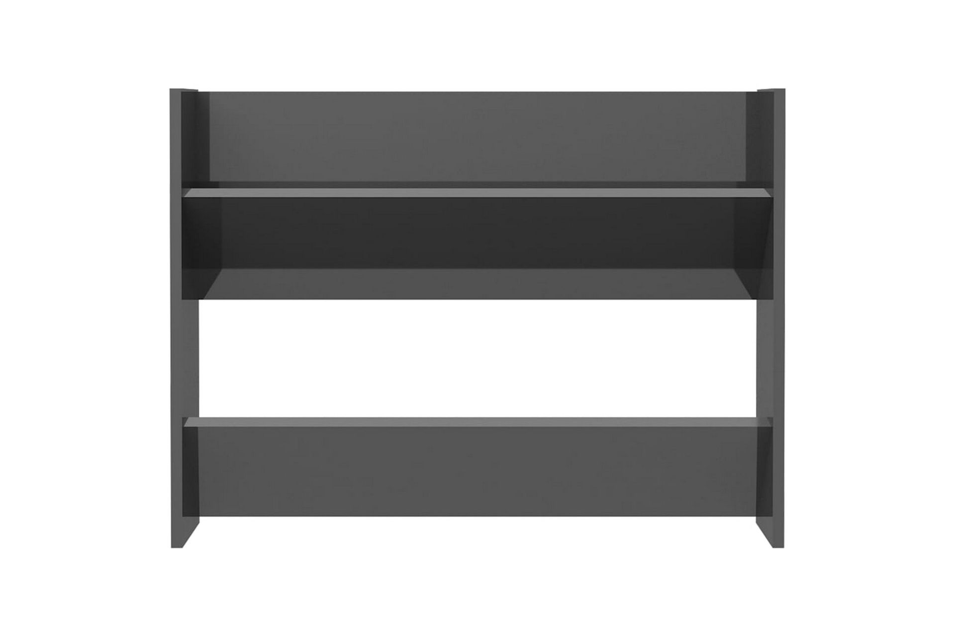 Veggskoskap 2 stk høyglans grå 80x18x60 cm sponplate - Grå - Oppbevaring - Skooppbevaring