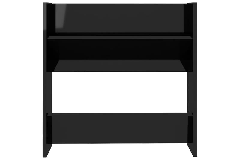 Veggskoskap 2 stk høyglans svart 60x18x60 cm sponplater - Svart - Oppbevaring - Skooppbevaring