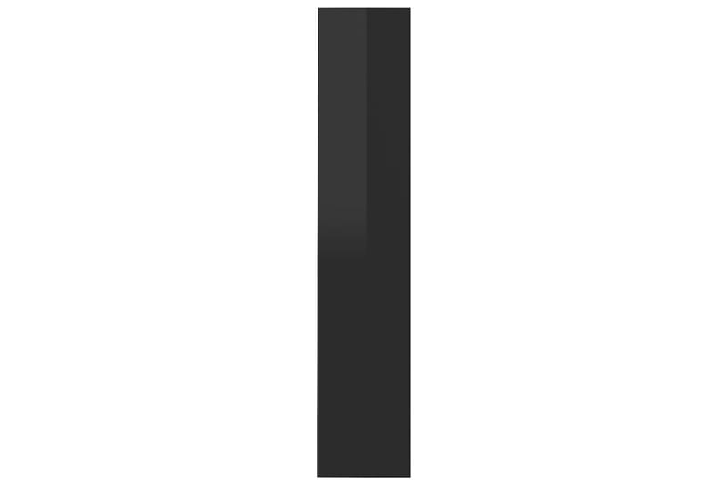 Veggskoskap 2 stk høyglans svart 60x18x90 cm sponplate - Svart - Gangoppbevaring - Skooppbevaring - Skohylle & skostativ