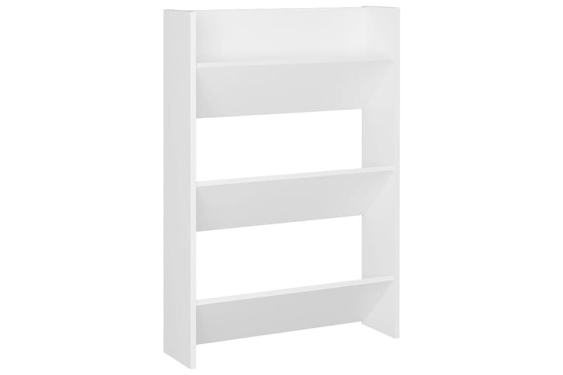Veggskoskap 2 stk hvit 60x18x90 cm sponplater - Hvit - Oppbevaring - Skooppbevaring