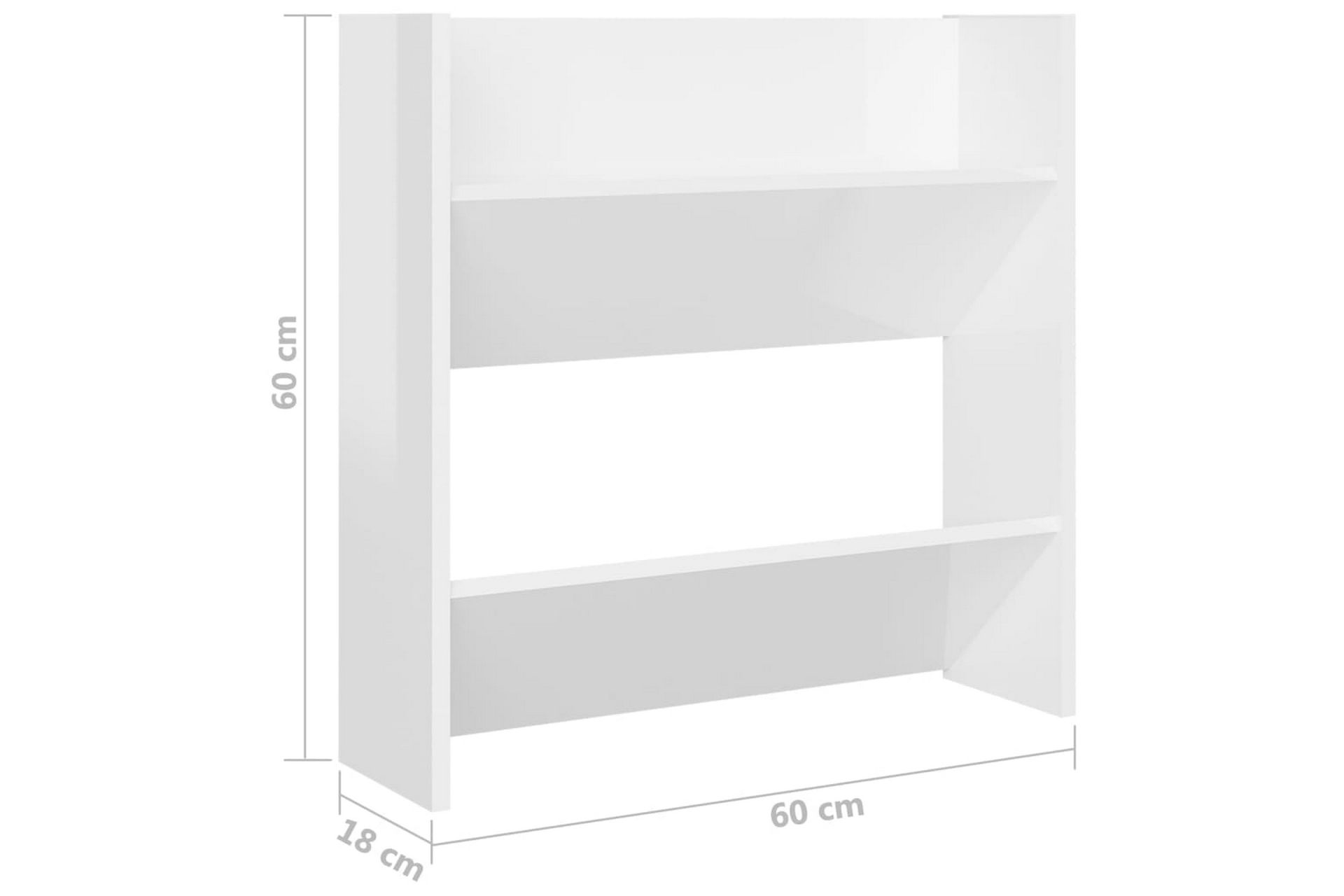 Veggskoskap 4 stk høyglans hvit 60x18x60 cm sponplater - Hvit - Oppbevaring - Skooppbevaring