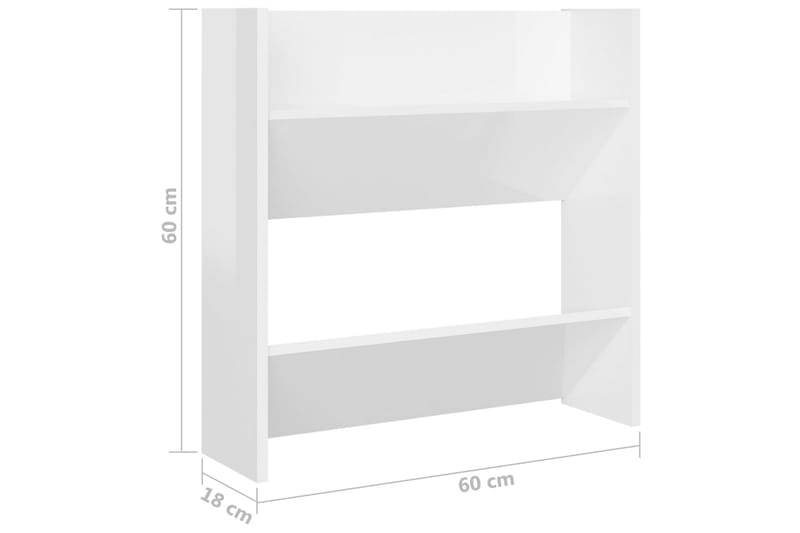 Veggskoskap 4 stk høyglans hvit 60x18x60 cm sponplater - Hvit - Oppbevaring - Skooppbevaring