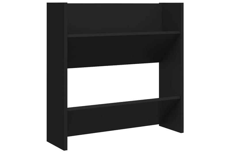 Veggskoskap 4 stk svart 60x18x60 cm sponplate - Svart - Oppbevaring - Skooppbevaring