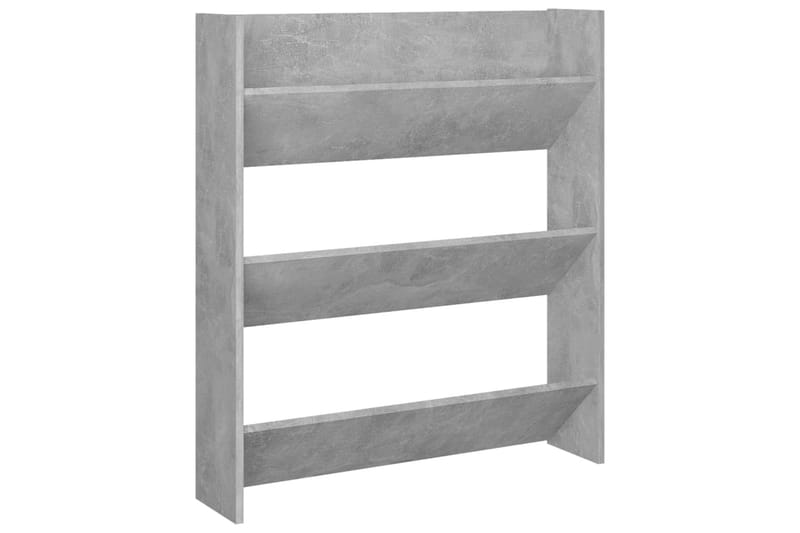 Veggskoskap betonggrå 80x18x90 cm sponplater - Grå - Oppbevaring - Skooppbevaring