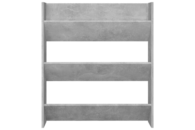 Veggskoskap betonggrå 80x18x90 cm sponplater - Grå - Oppbevaring - Skooppbevaring