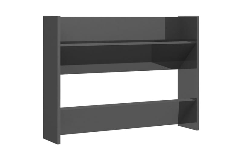 Veggskoskap høyglans grå 80x18x60 cm sponplate - Grå - Oppbevaring - Skooppbevaring