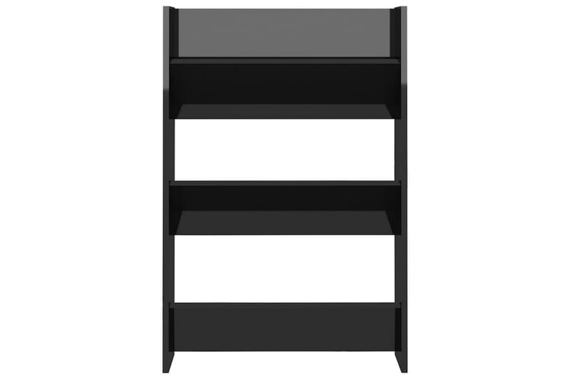 Veggskoskap høyglans svart 60x18x90 cm sponplater - Svart - Oppbevaring - Skooppbevaring