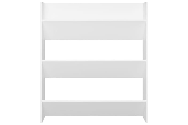Veggskoskap hvit 80x18x90 cm sponplater - Hvit - Oppbevaring - Skooppbevaring