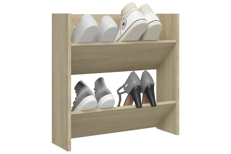 Veggskoskap sonoma eik 60x18x60 cm sponplate - Brun - Oppbevaring - Skooppbevaring