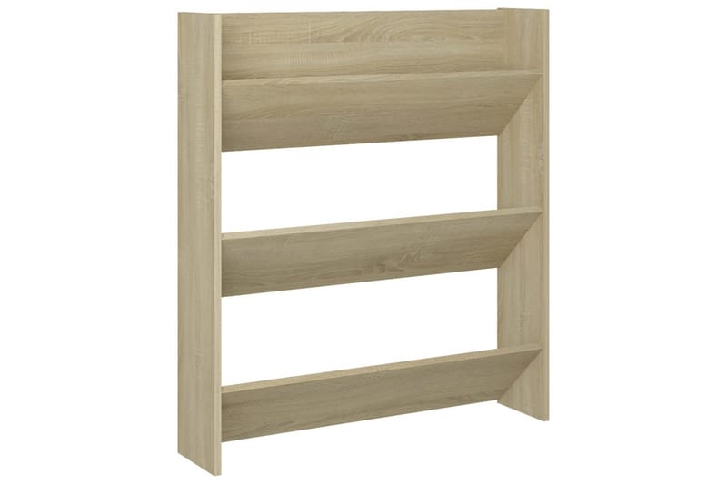 Veggskoskap sonoma eik 80x18x90 cm sponplate - Brun - Oppbevaring - Skooppbevaring