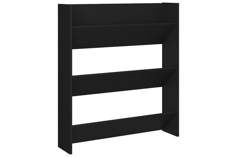 Veggskoskap svart 80x18x90 cm sponplater - Svart - Oppbevaring - Skooppbevaring