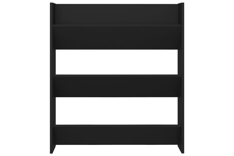 Veggskoskap svart 80x18x90 cm sponplater - Svart - Oppbevaring - Skooppbevaring
