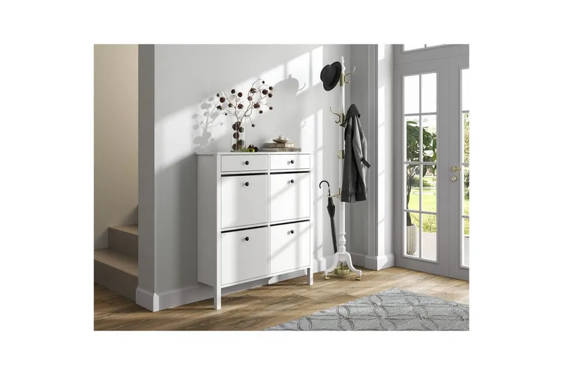 Veylin Skoskap 101 cm - Natur/Hvit - Oppbevaring - Skooppbevaring - Skoskap