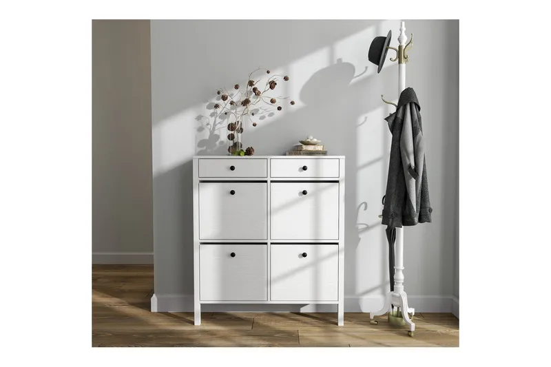 Veylin Skoskap 101 cm - Natur/Hvit - Oppbevaring - Skooppbevaring