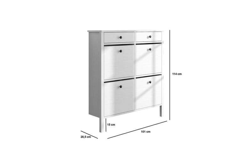 Veylin Skoskap 101 cm - Natur/Hvit - Oppbevaring - Skooppbevaring