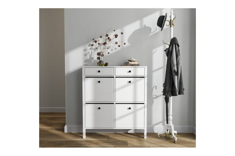 Veylin Skoskap 101 cm - Natur/Hvit - Oppbevaring - Skooppbevaring - Skoskap