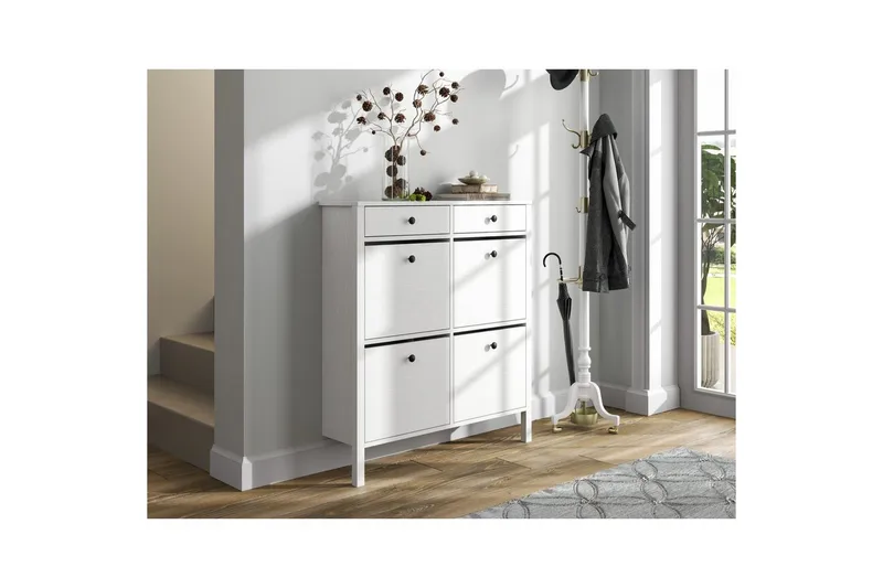 Veylin Skoskap 101 cm - Natur/Hvit - Oppbevaring - Skooppbevaring - Skoskap